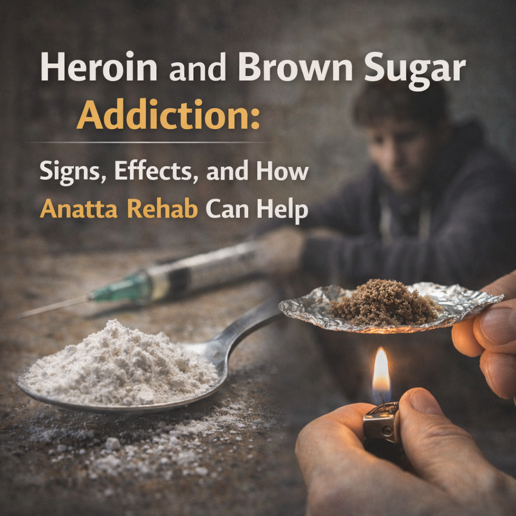 heroin and brown sugar addiction signs, effects, and how anatta rehab can help