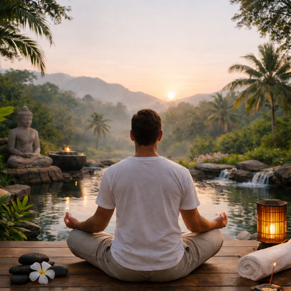 A person meditating, symbolizing the holistic approach to addiction recovery