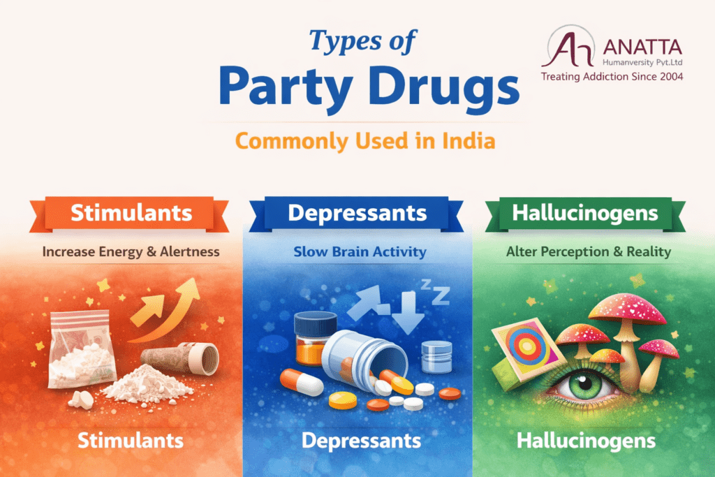 types of party drugs commonly used in india